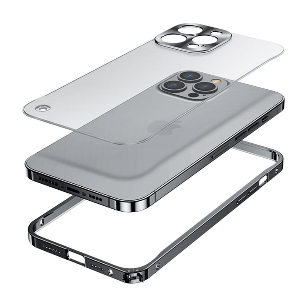 iPhone 12 Magnetische Alu Schutzhülle mit Panzer Glas Backcover   Kameraschutz (Magnet-Technologie) - Blau