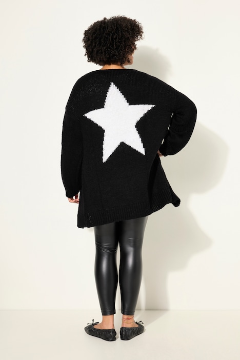 Strickjacke, offene Form, Rücken-Stern