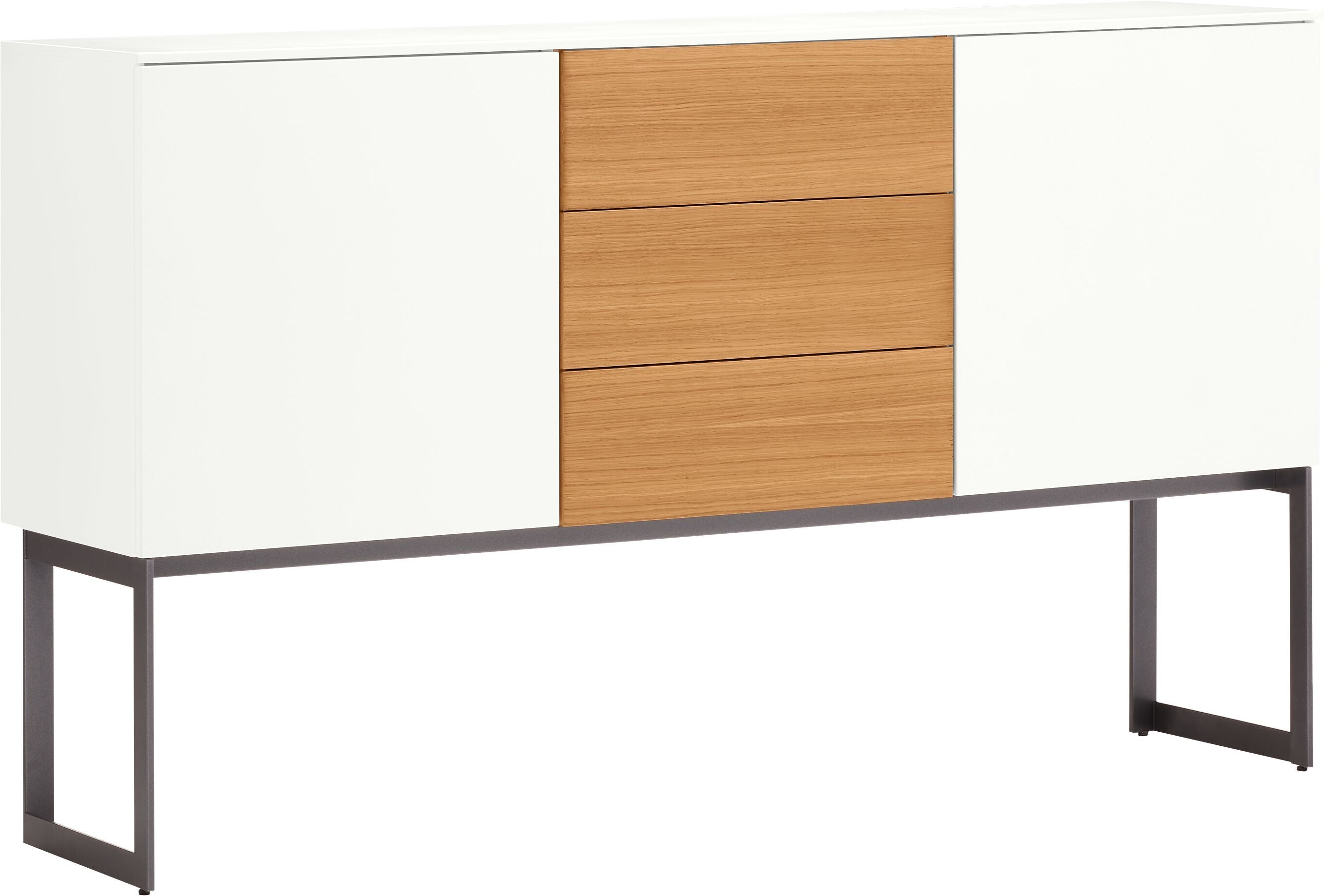 TILL Sideboard - Weiss / Eiche / B: 168.0 cm x T: 41.0 cm x H: 98.8 cm