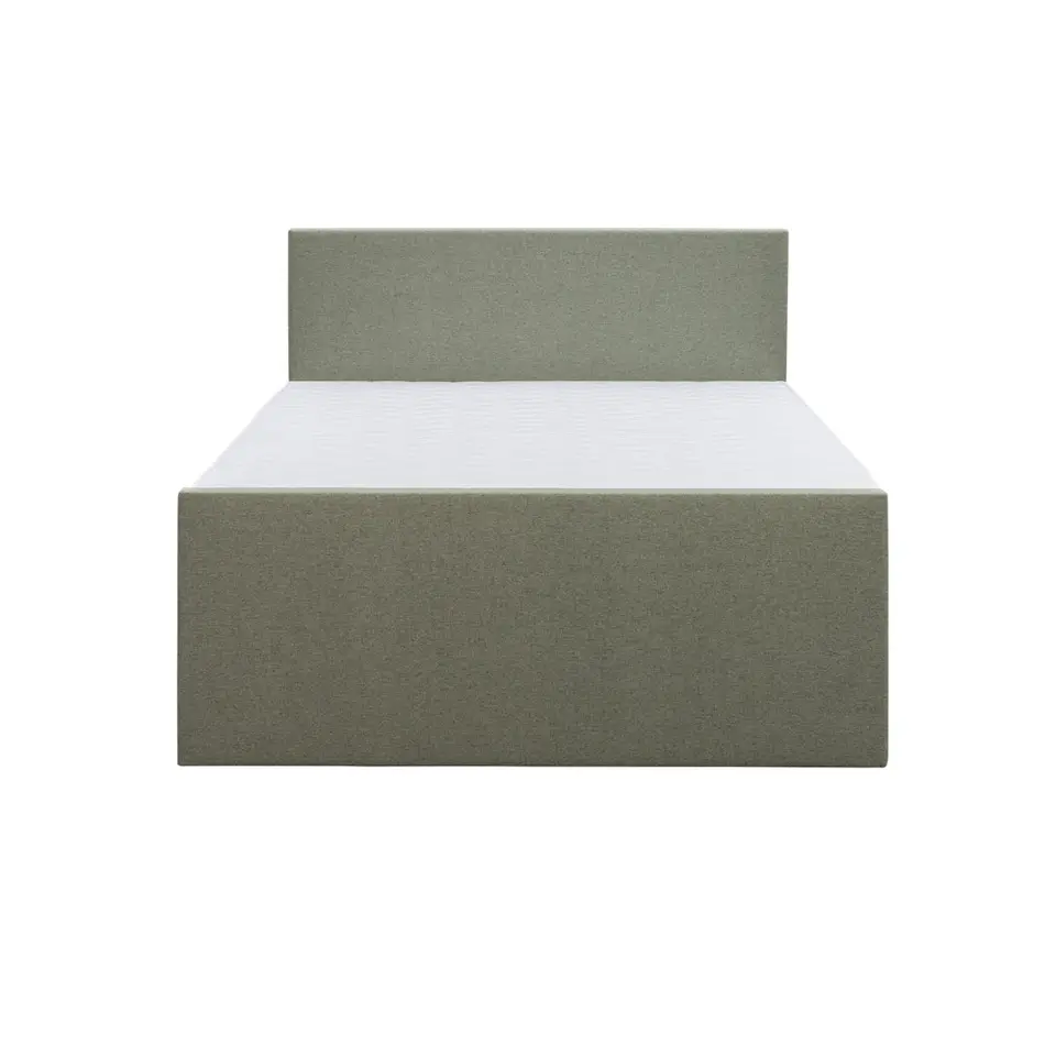 Boxspring met voetbord Liv egaal - groen - 140x200 cm - ronde poot