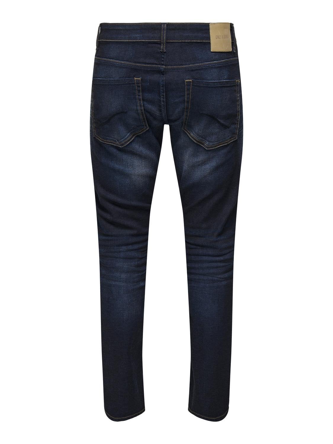ONSWEFT Niedrige Taille Slim Fit Jeans Dark Blue Denim