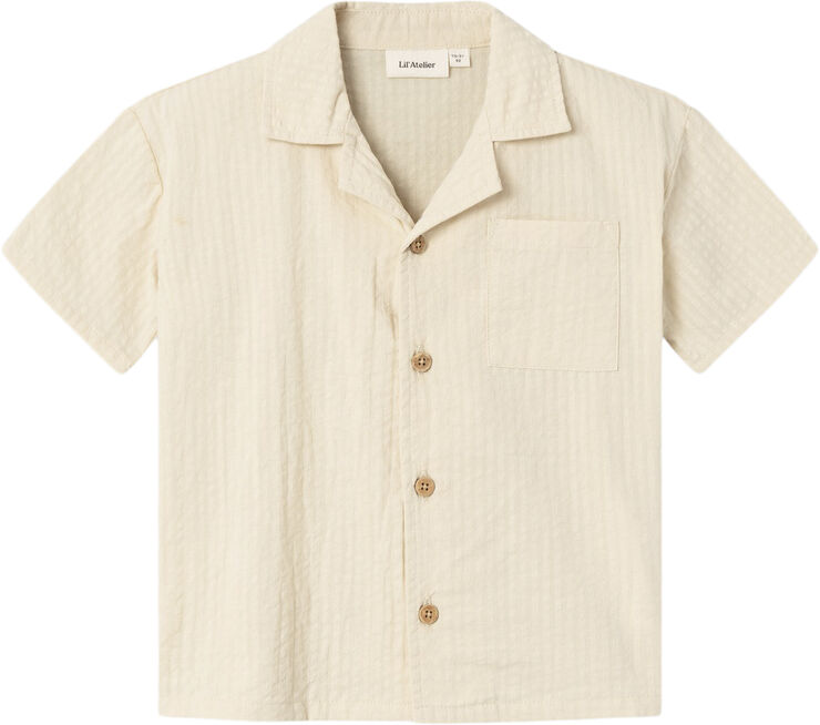 Lil' Atelier NMMHOMAN SS LOOSE SHIRT LIL Bleached sand