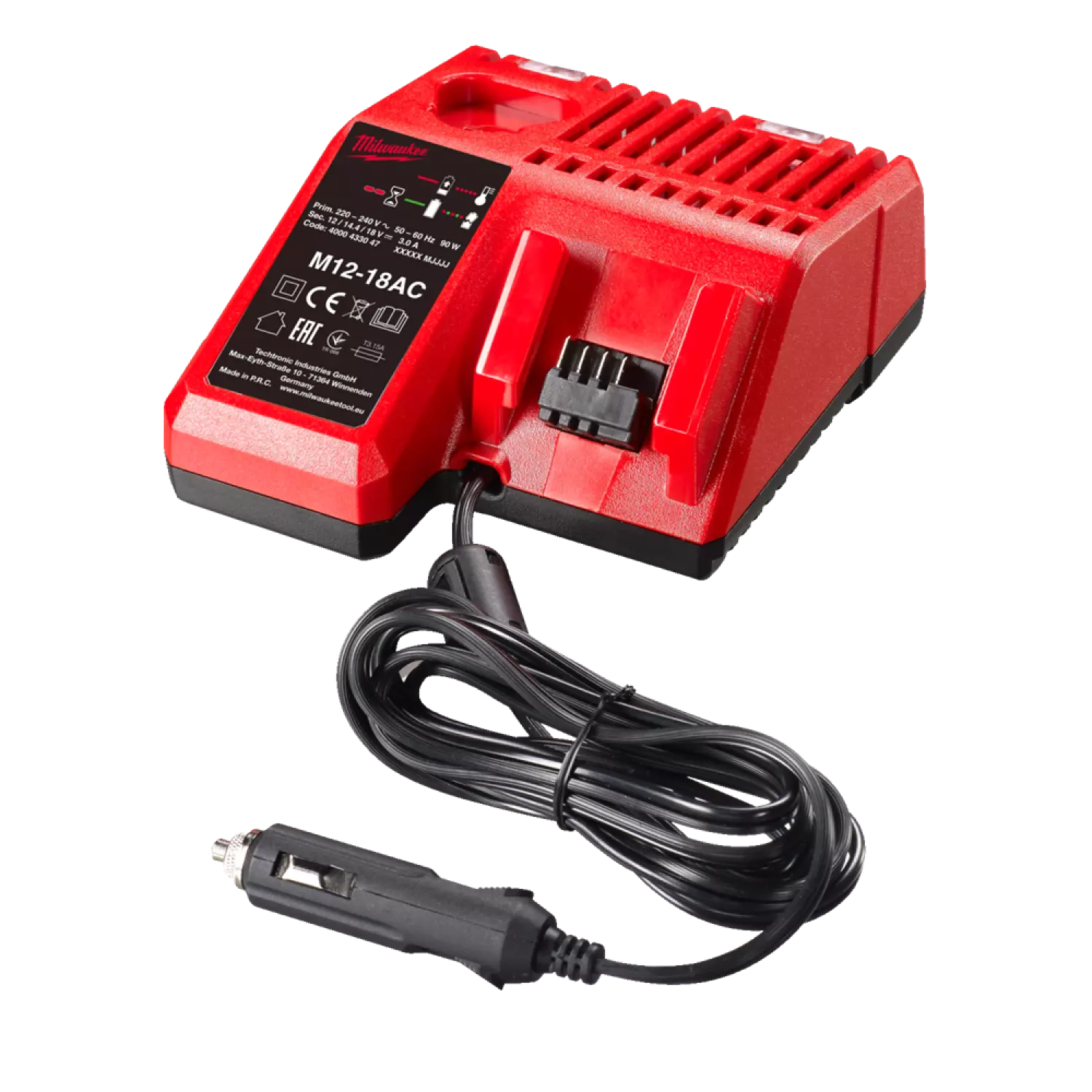 Milwaukee M12-18 AC 12V-14,4V-18V Li-Ion accu Autolader