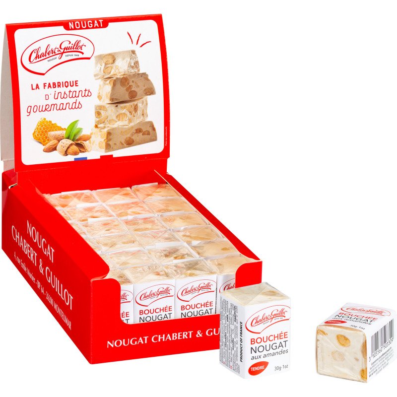 Nougats tendres de Montélimar aux amandes 30 g Chabert et Guillot - 24 bouchées