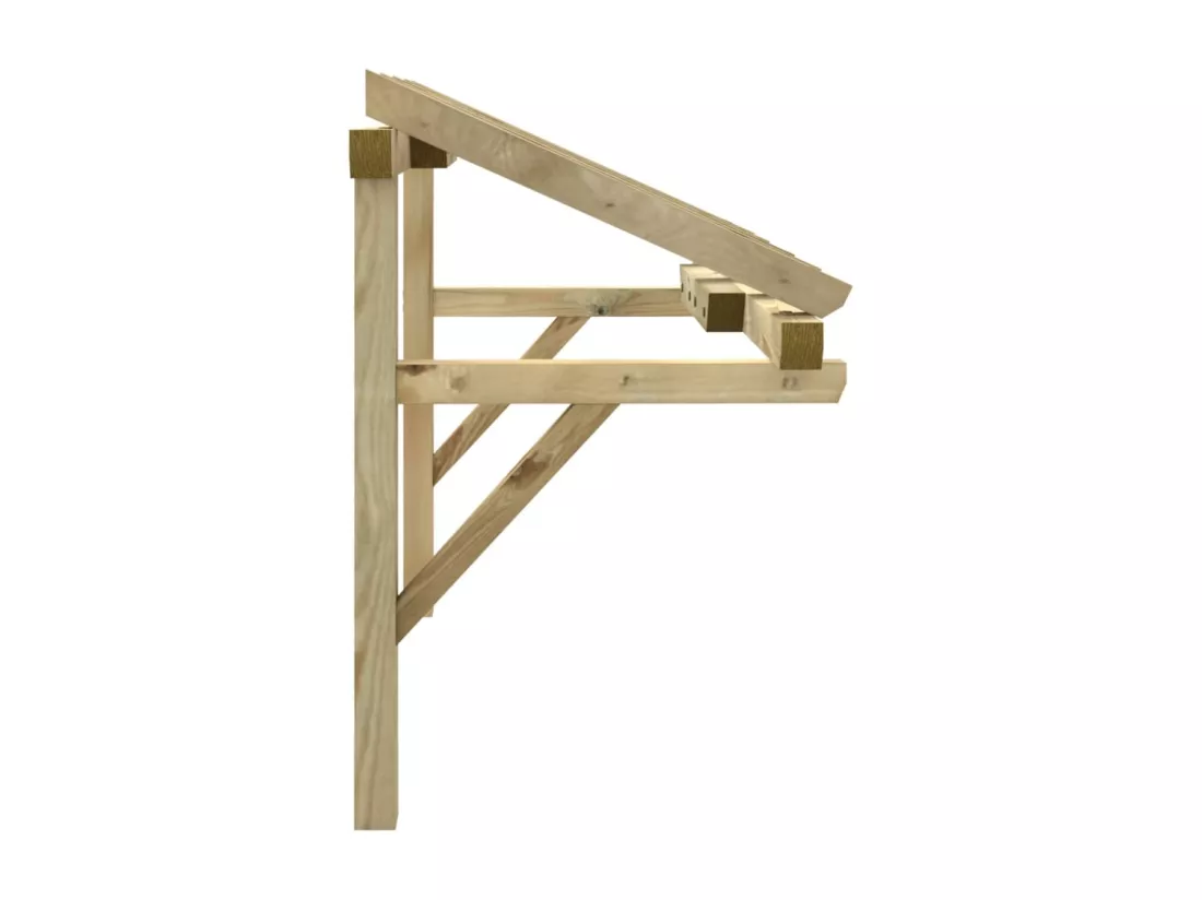 Auvent de porte 150x100x100 cm Bois de pin solide