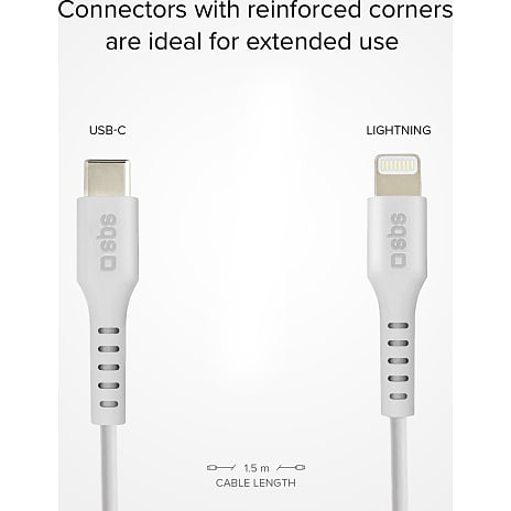 SBS lightning kabel 1 meter - hvid