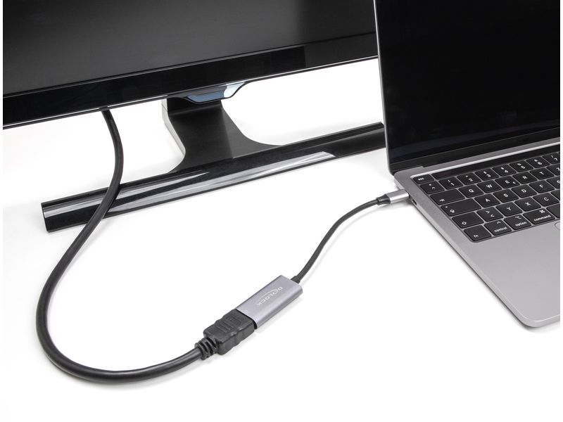 Delock Adapter USB-C–HDMI Passiv, 8K/30Hz, Schwarz Delock USB Type-C Adapter zu HDMI (DP Alt Mode) 8K mit HDR Funktion Aluminium