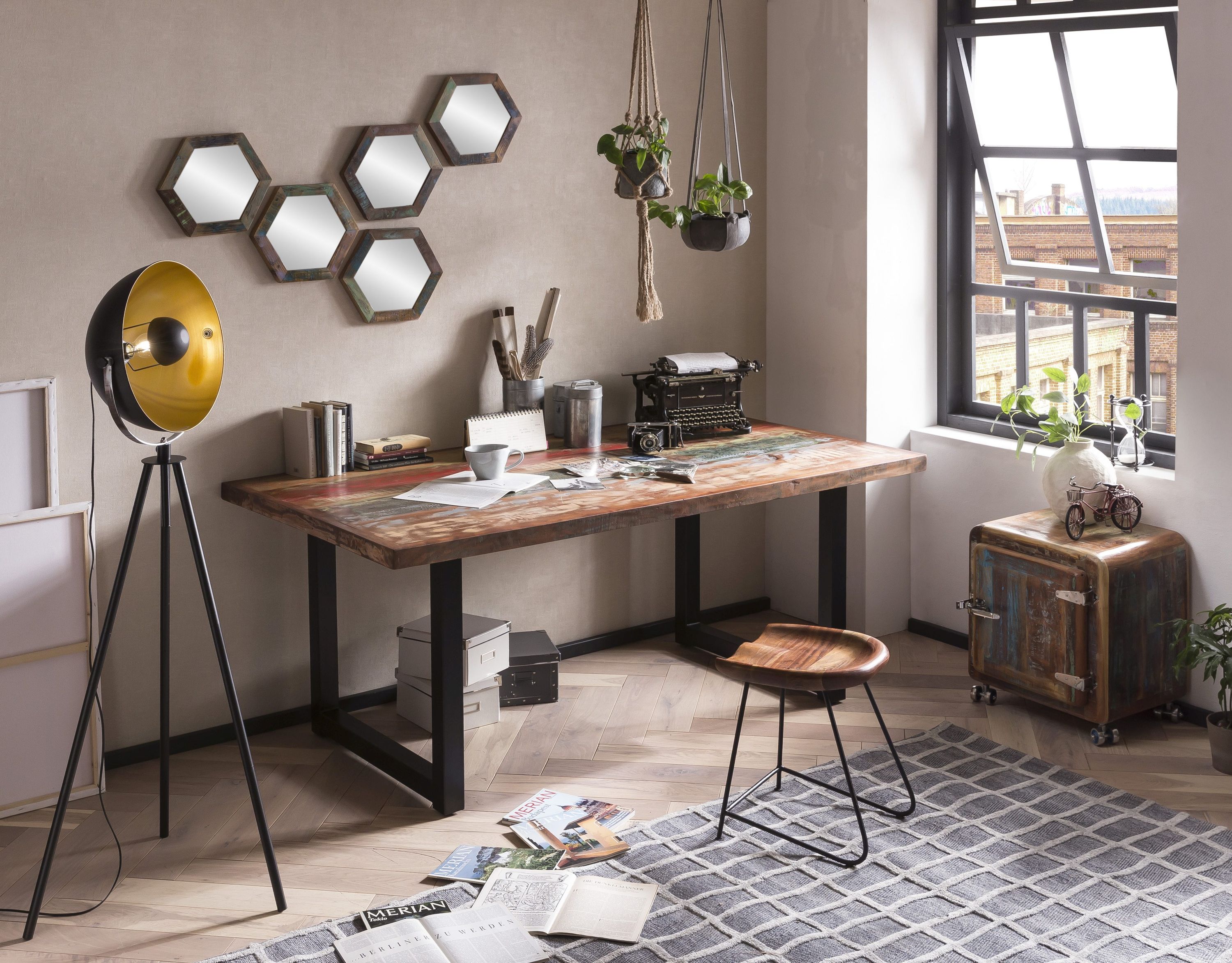 Tisch 180x100cm Altholz bunt Esstisch Küchentisch Speisetisch Wohnzimmer Küche