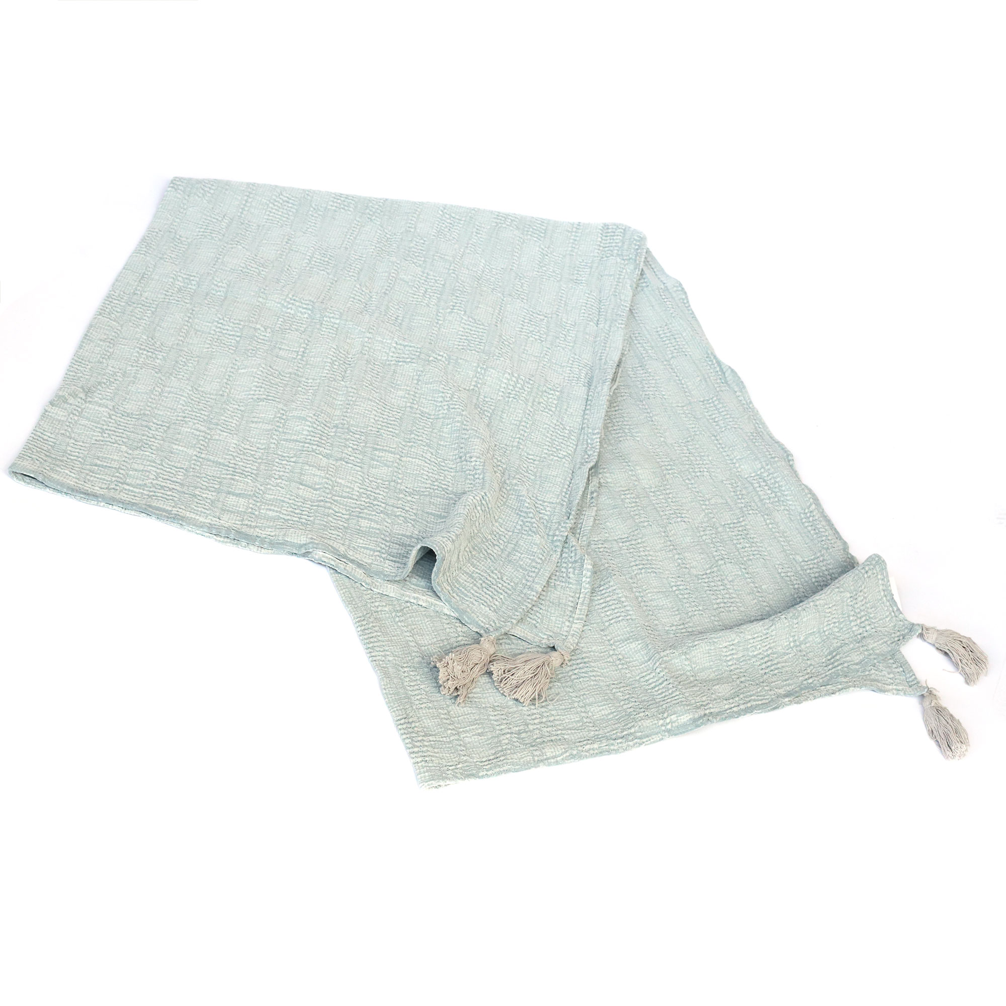 Throw 'Ianthe' hellblau, B 170 cm, L 130 cm von fischer's lagerhaus