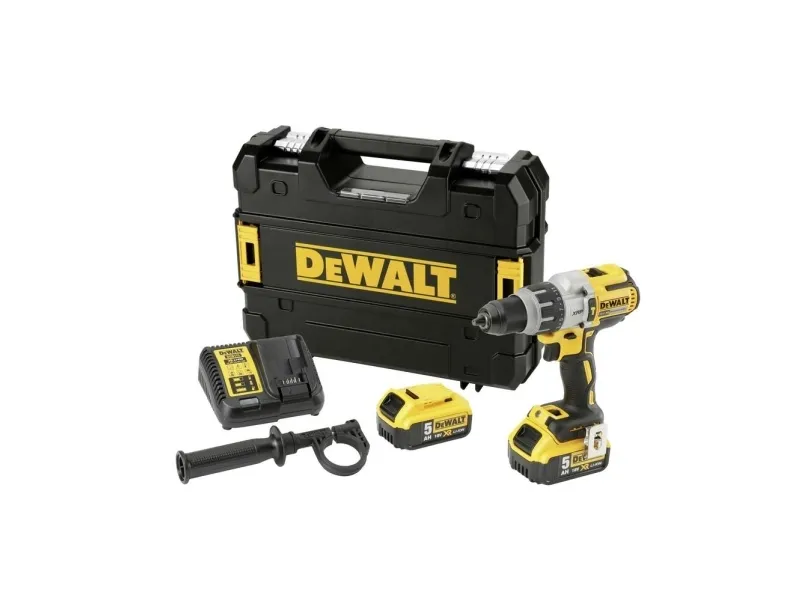 DeWALT DCD996P2-QW - Hammerbor/skruemaskine - ledningfri - 820 W - 3-hastigheders - nøgleløs borepatron 13 mm - 95 N·m - 2 batterier - 18 V