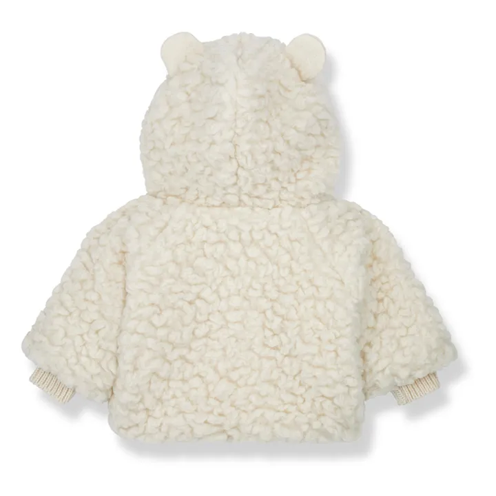1+ in the family Veste Capuche Façon Fourrure Coton Laine Apolline | Ecru