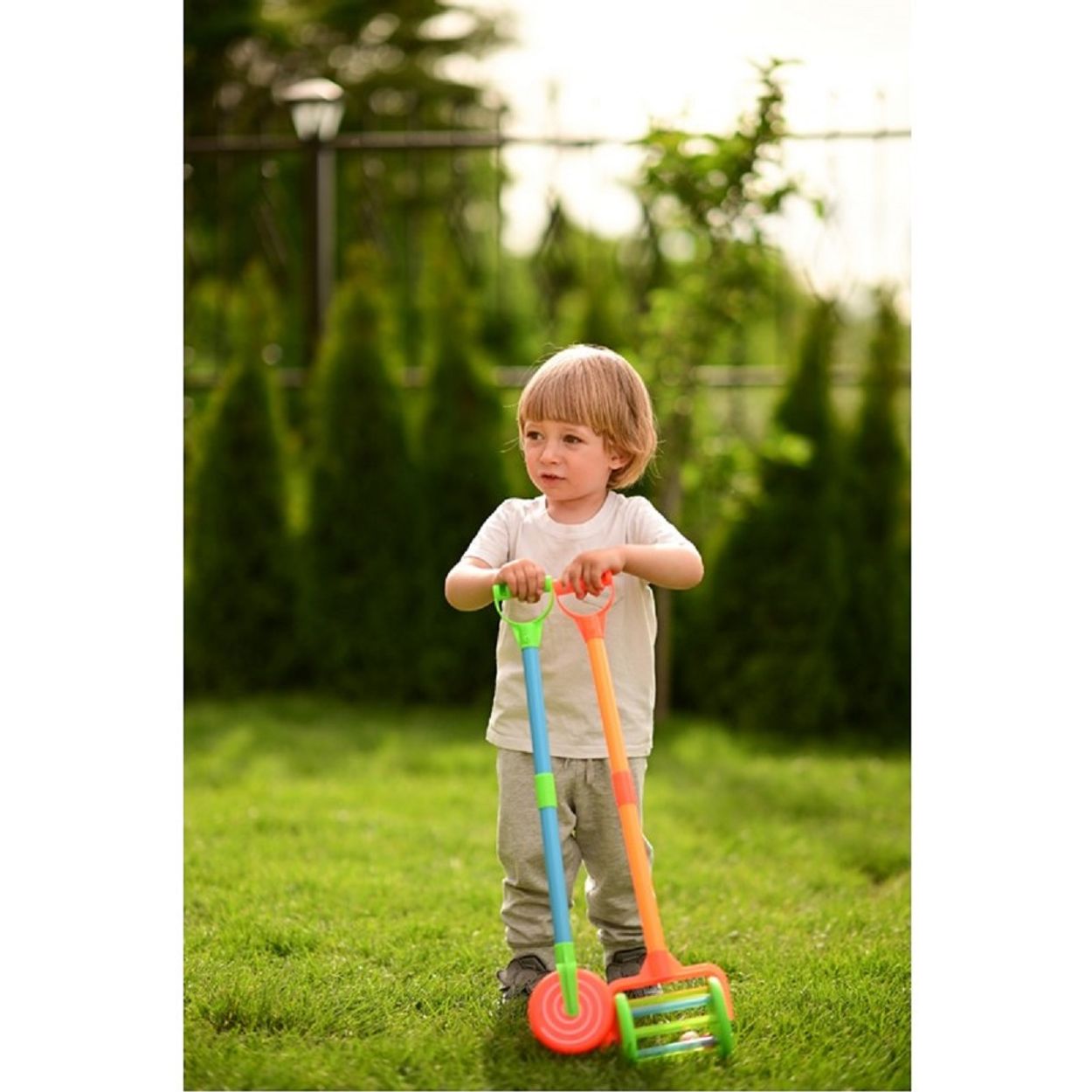 Lorelli Kinder Schiebespielzeug 60 cm, Lichtkugel, Rassel, für drin und draußen blau