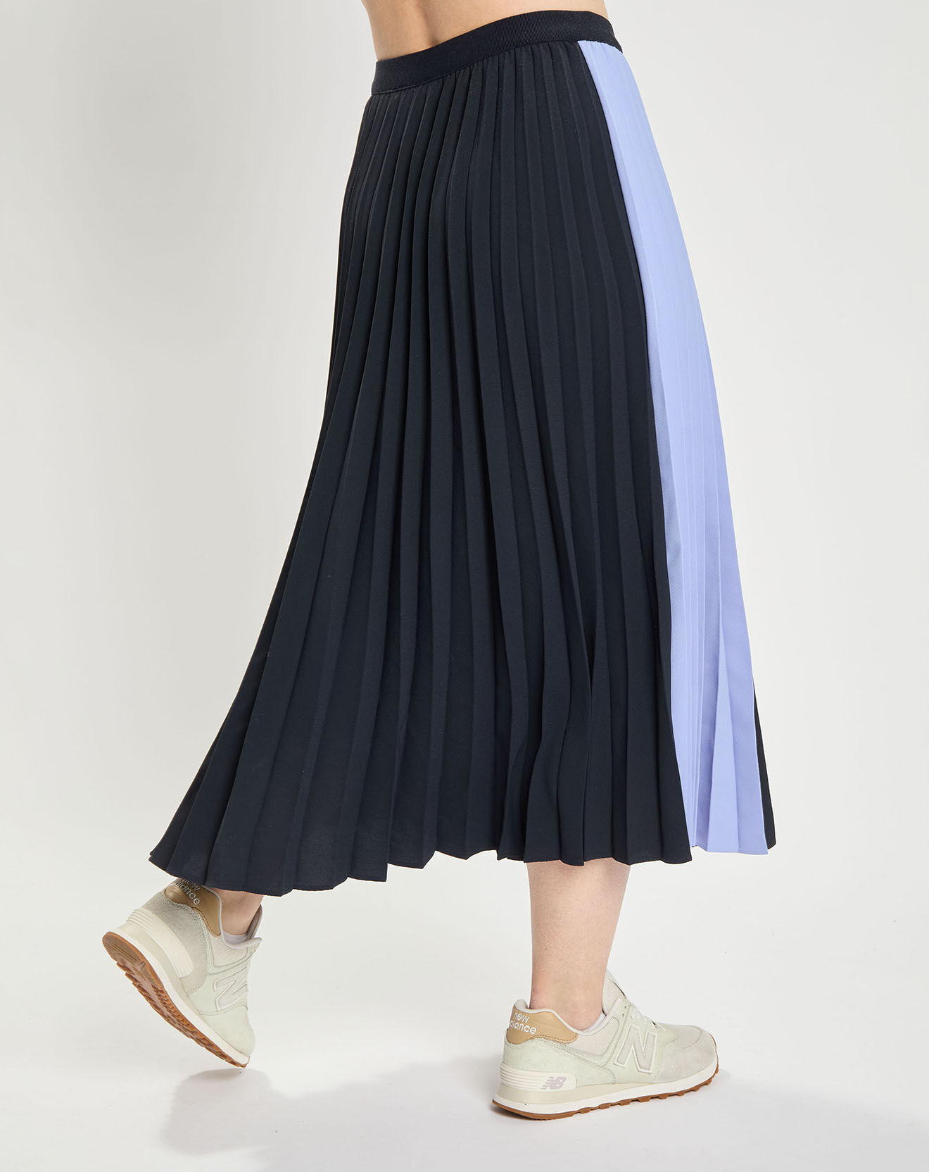 Tommy Hilfiger Jupe Midi Colorblock Pleated bleu/rouge