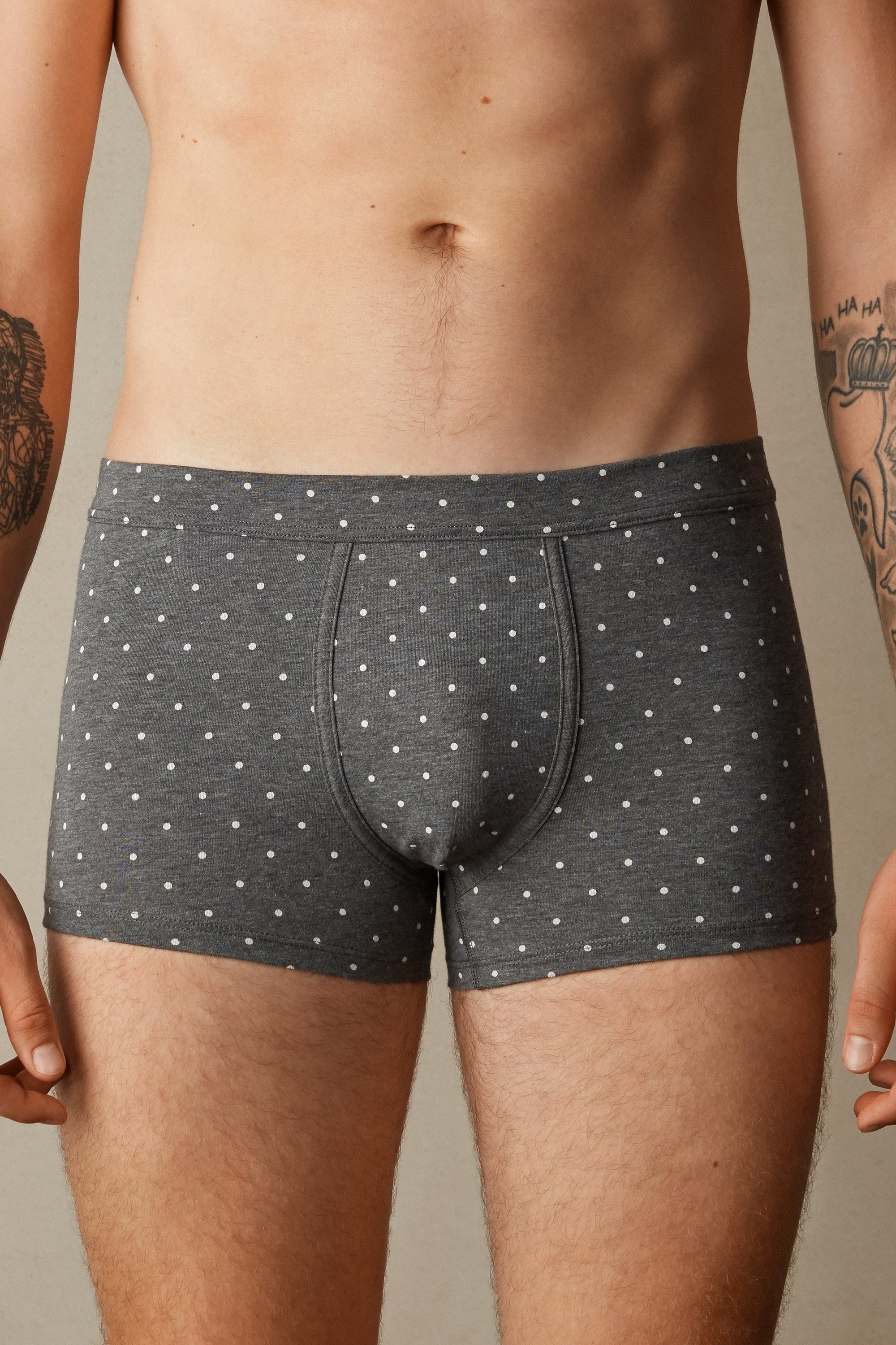 Cuecas Boxer de Algodão Elástico Supima® com Estampa de Bolinhas