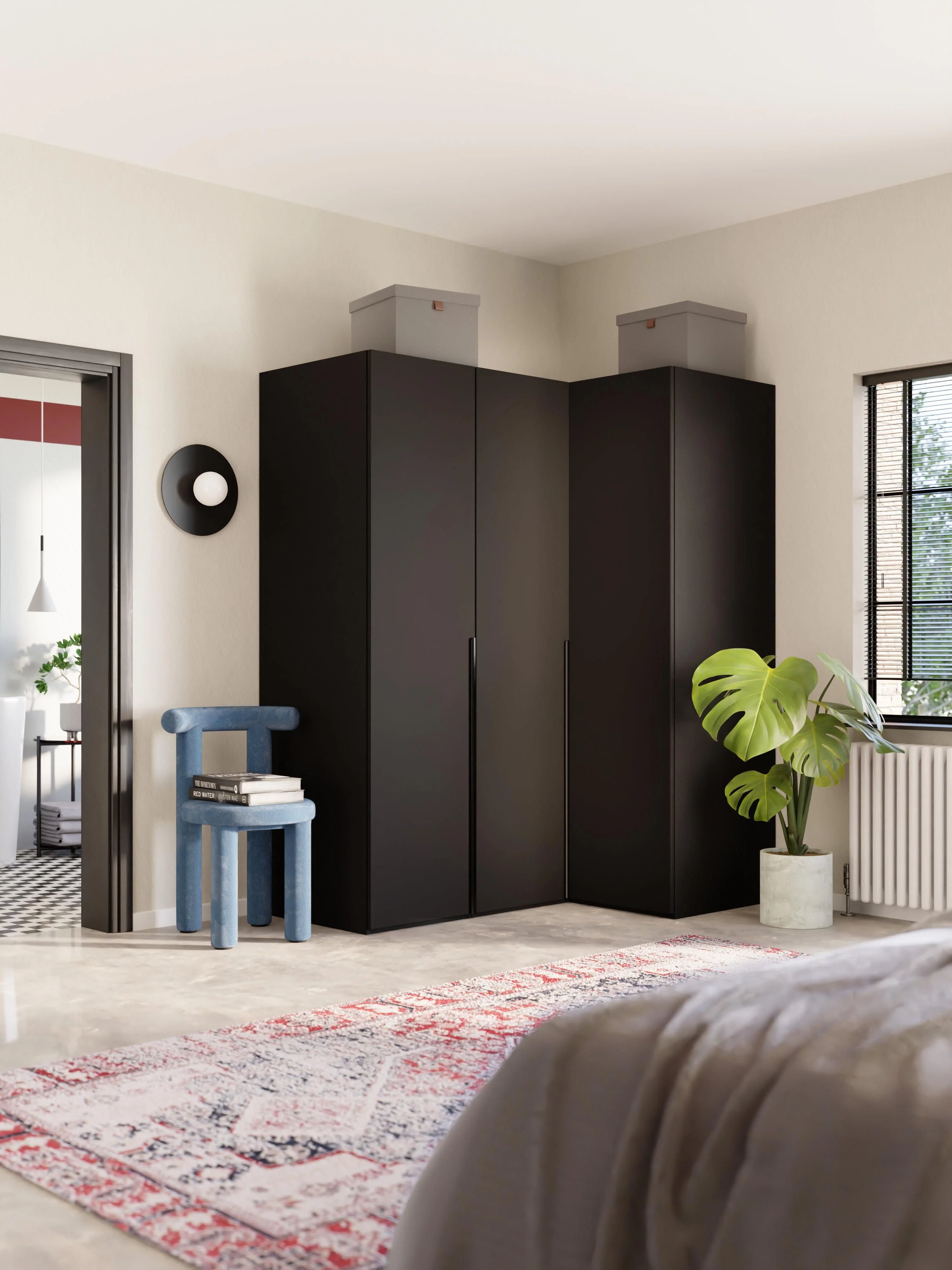Modulaire hoekkast Leon, 165 cm breed, diverse varianten