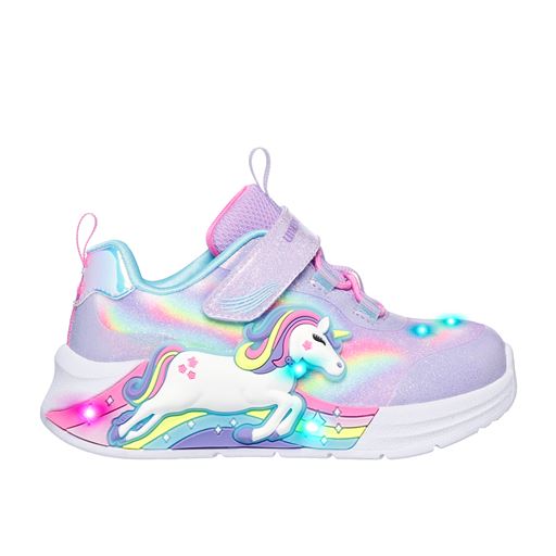 Skechers S-Light Unicorn Chaser Sneakers, Lavender Sparkle, 24
