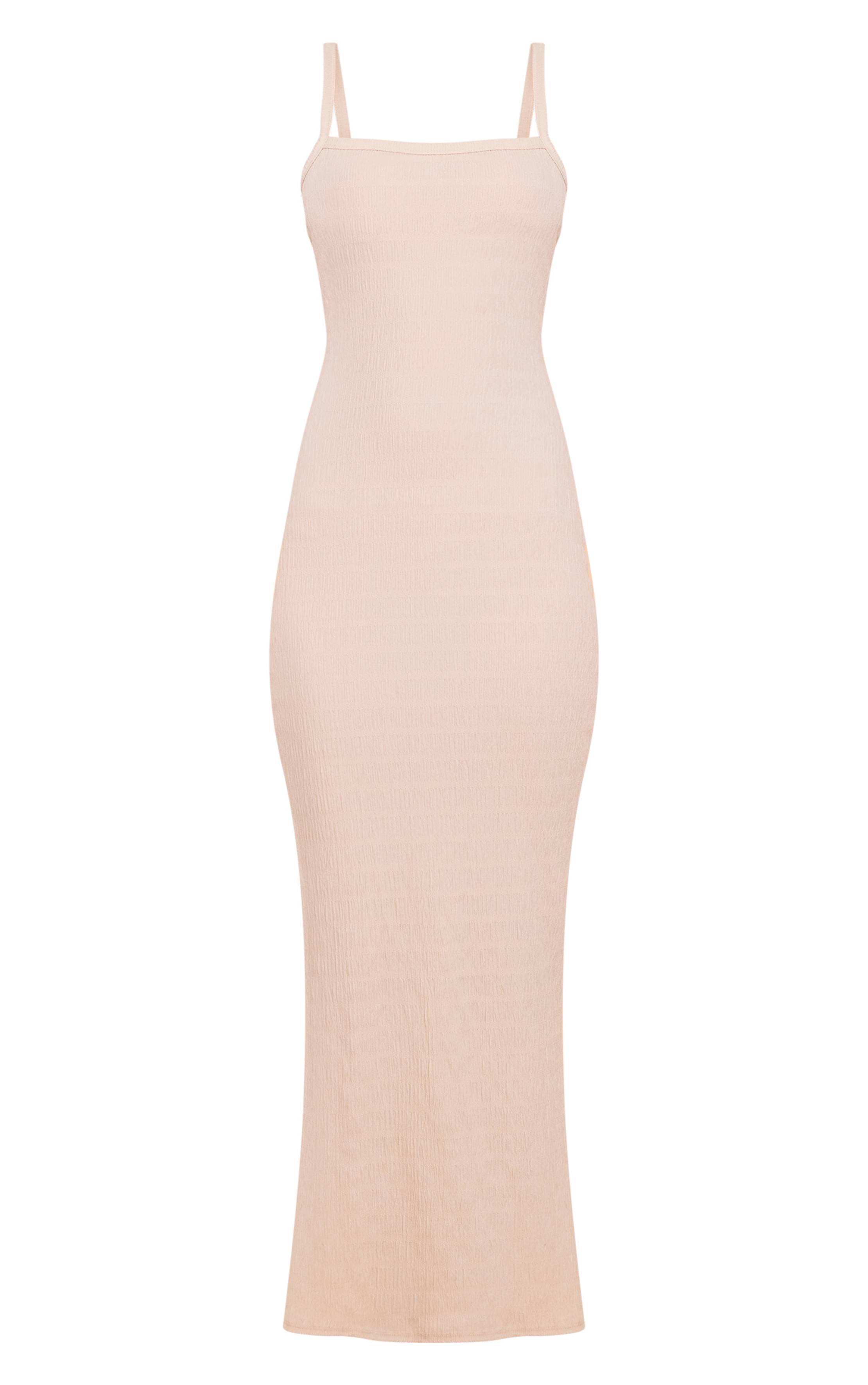 Robe Longue Texturée Sans Manches À Encolure Arrondie