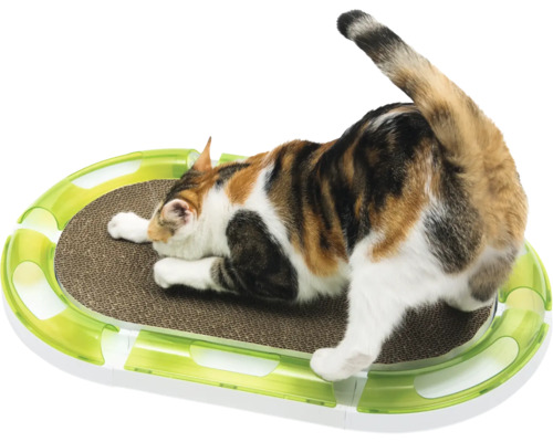 Catit Senses 2.0 Ovale Krabpaal Kartonnen Krabplank, wit/bruin, ca. 24 x 49 x 3,5 cm