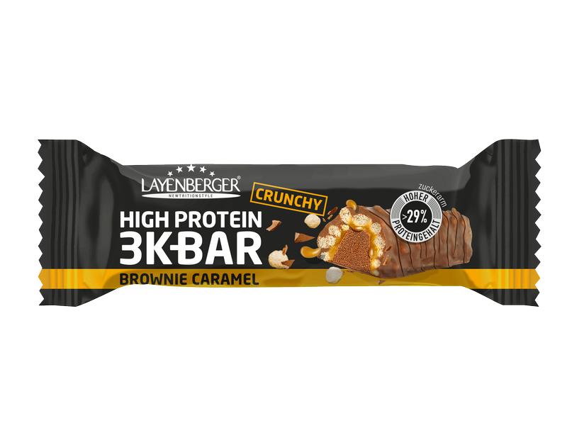 Layenberger Protein-Riegel Crunchy Brownie Caramel 45 g Knuspriger Proteinriegel mit Schokolade und Karamell