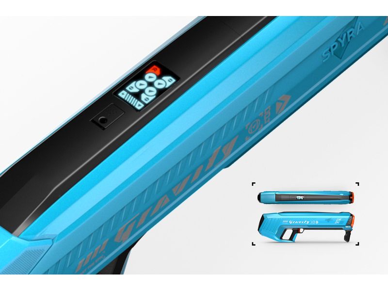 Spyra Wasserpistole Gravity Blau Leistungsstarker Wasserbombenwerfer