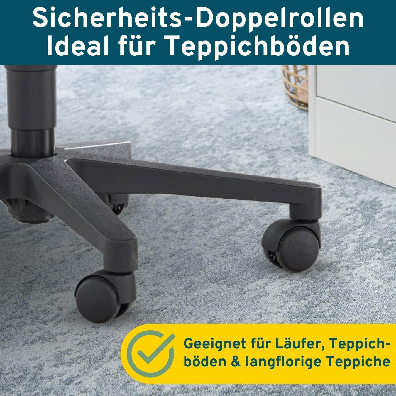 SCHÄFER SHOP Bürostuhl mit Armlehnen, Arbeitsstuhl, ergonomischer Schreibtischstuhl, schwarz, Drehstuhl mit Rollen, Office/Desk/Gaming Chair, 110 kg belastbar, fürs Arbeitszimmer, Homeoffice