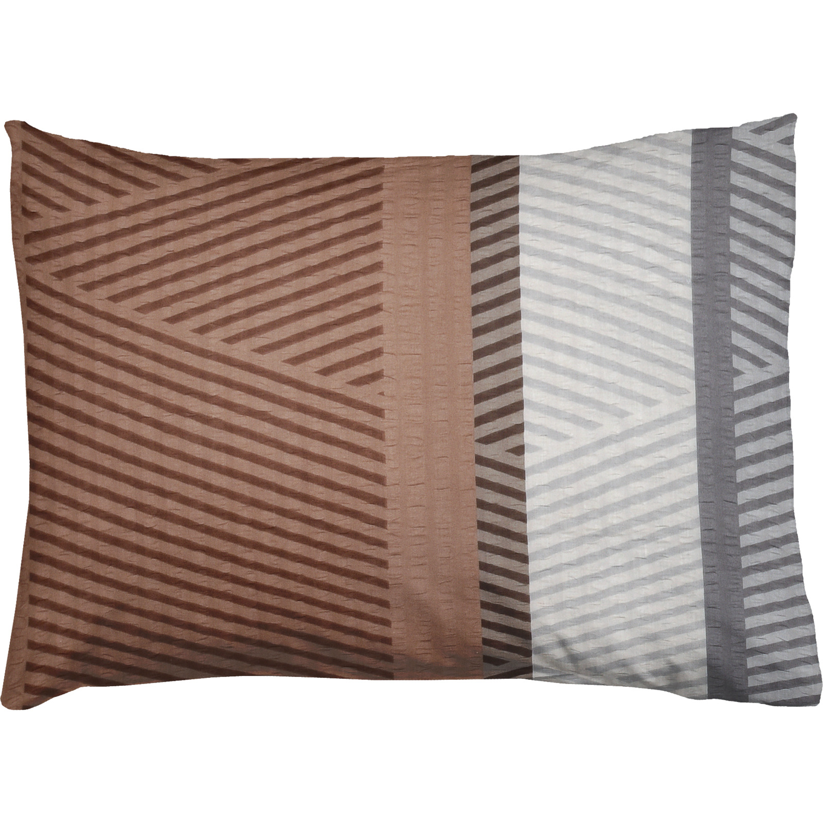 Bettwäsche Seersucker Geometrie braun beige 50x70 Kissenbezug