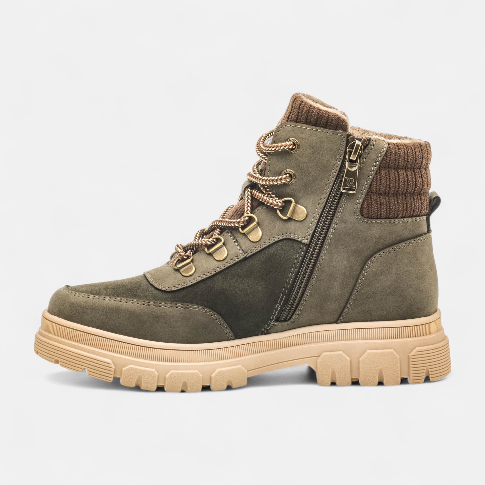 Bottines à lacets Femme kaki