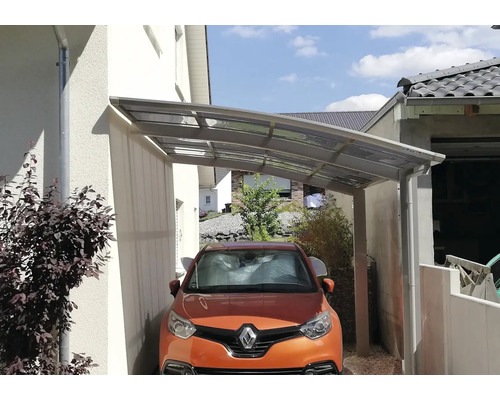 Ximax Portoforte enkele carport, type 80, geanodiseerd aluminium, speciale breedte XS 240,5 x 495,4 cm, RVS-look