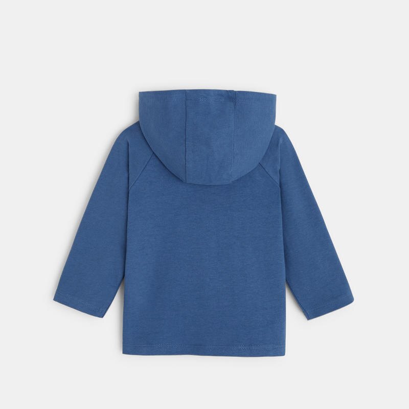 T-shirt animaux à capuche bleu bébé garçon Bleu