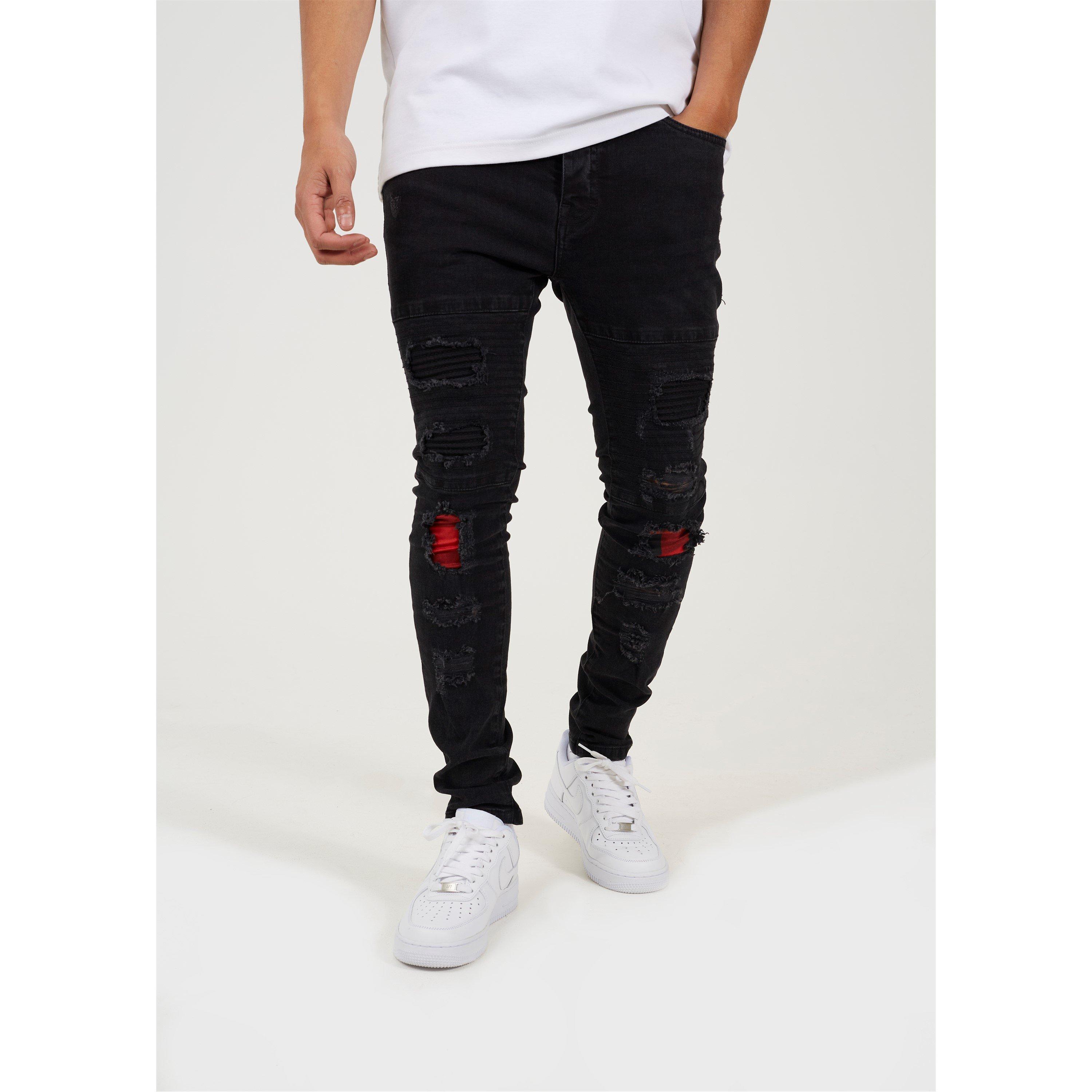 Brave Soul Biker Jean with Contrast Panels