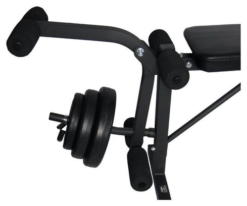 Banc de musculation avec poste jambe - Barre et 20 Kg de poids inclus - O'Fitness - Maison/appartement