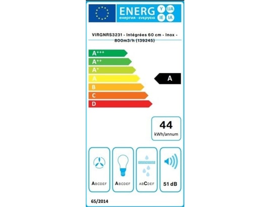 FALMEC - Hotte intégrée Virgola NRS, 60 cm, 636 m3/h, VIRGNRS3231