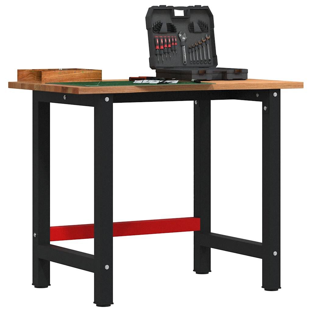 vidaXL Werktafel lichtbruin 100x60x81,5 cm massief eikenhout