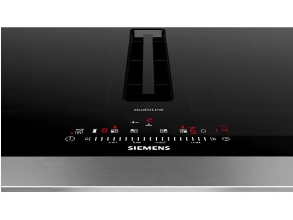 Siemens studioLine iQ500 ED777FQ25E - Induktions kogeplade - 4 plader - Niche - bredde: 56 cm - dybde: 49 cm - Klasse B - Studioline - sort med nedtræksudstødning (ekstraktion og recirkulation med ekstra recikuleringssæt)