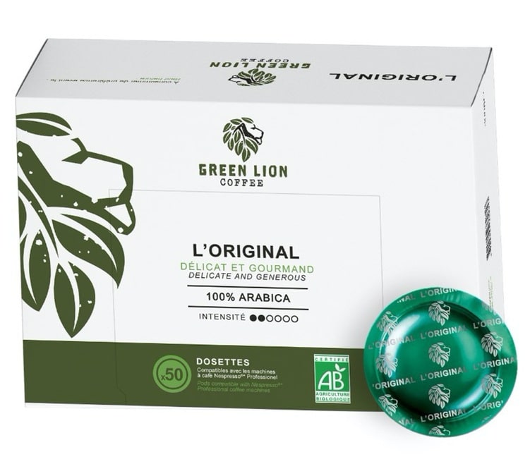 50 dosettes compatibles Nespresso® pro L'original Office Pads Bio - GREEN LION COFFEE