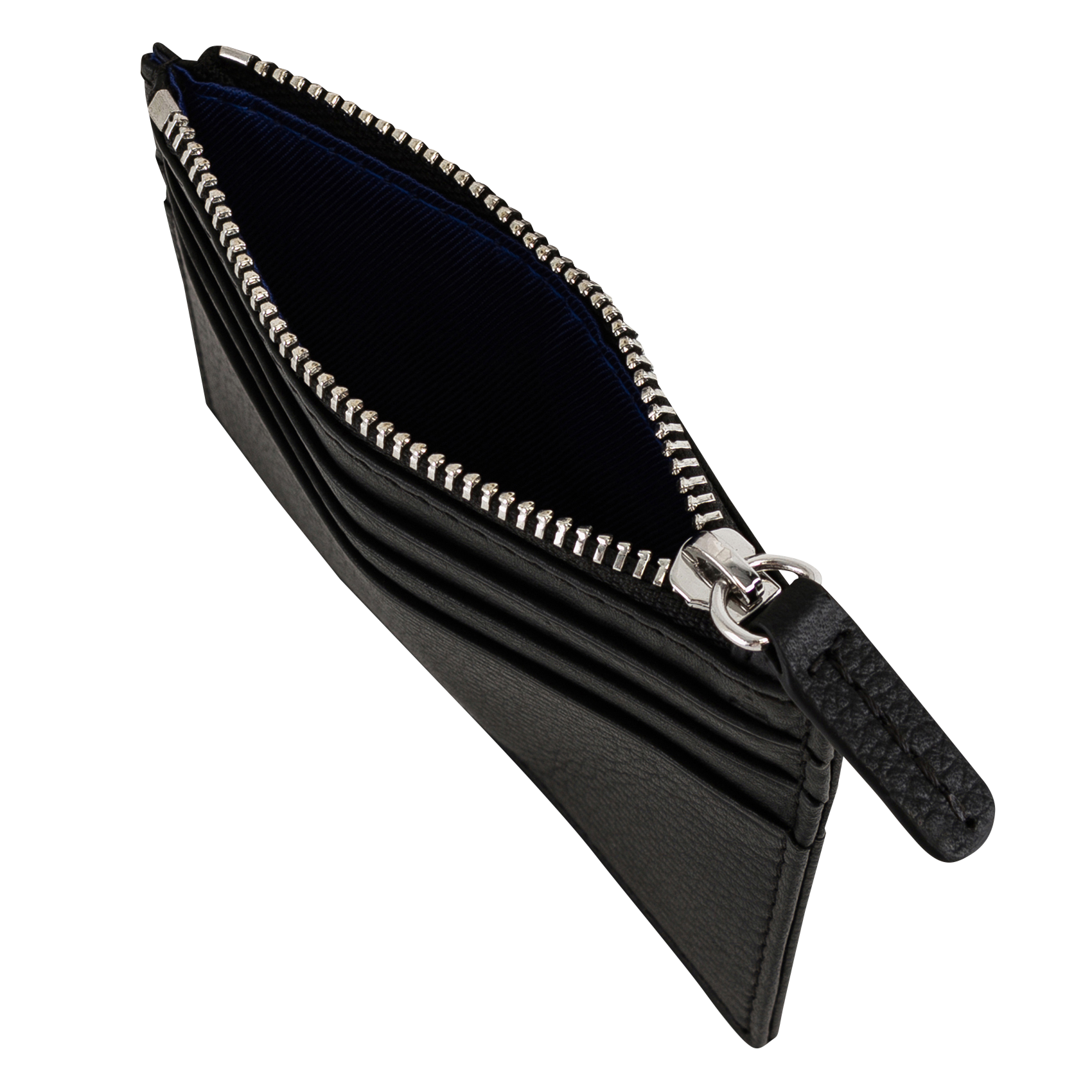 CHARLES - Porte cartes zippé en cuir grainé | Noir