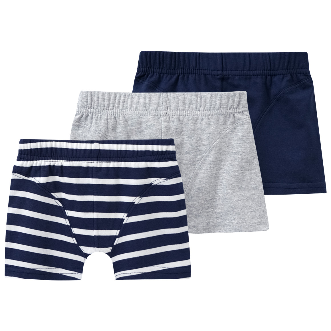 Famy 5 Jungen Boxer mit Bio Baumwolle dunkelblau / hellgrau / weiss