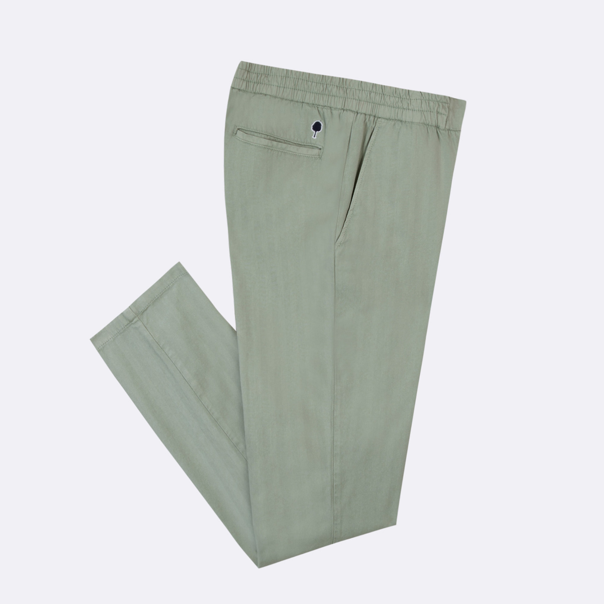 Pantalon stretch vert clair coupe fuselée coton - modèle dreuille
