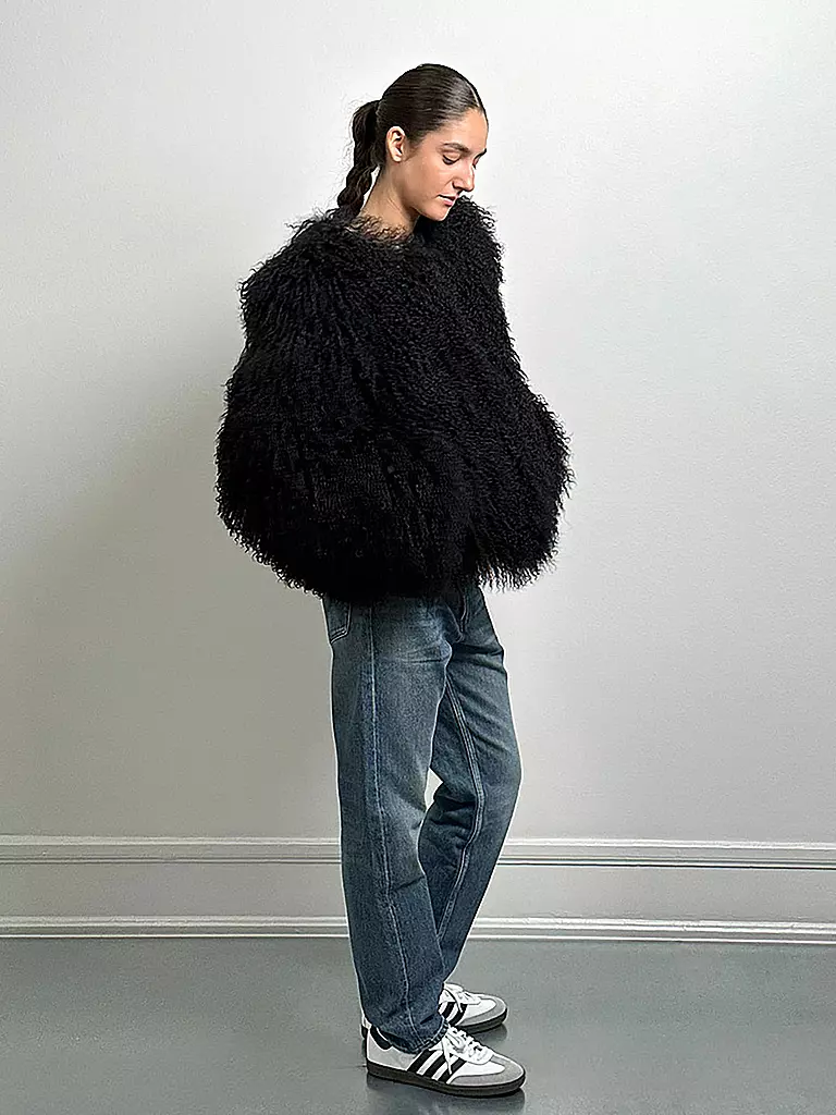 MEOTINE Felljacke schwarz