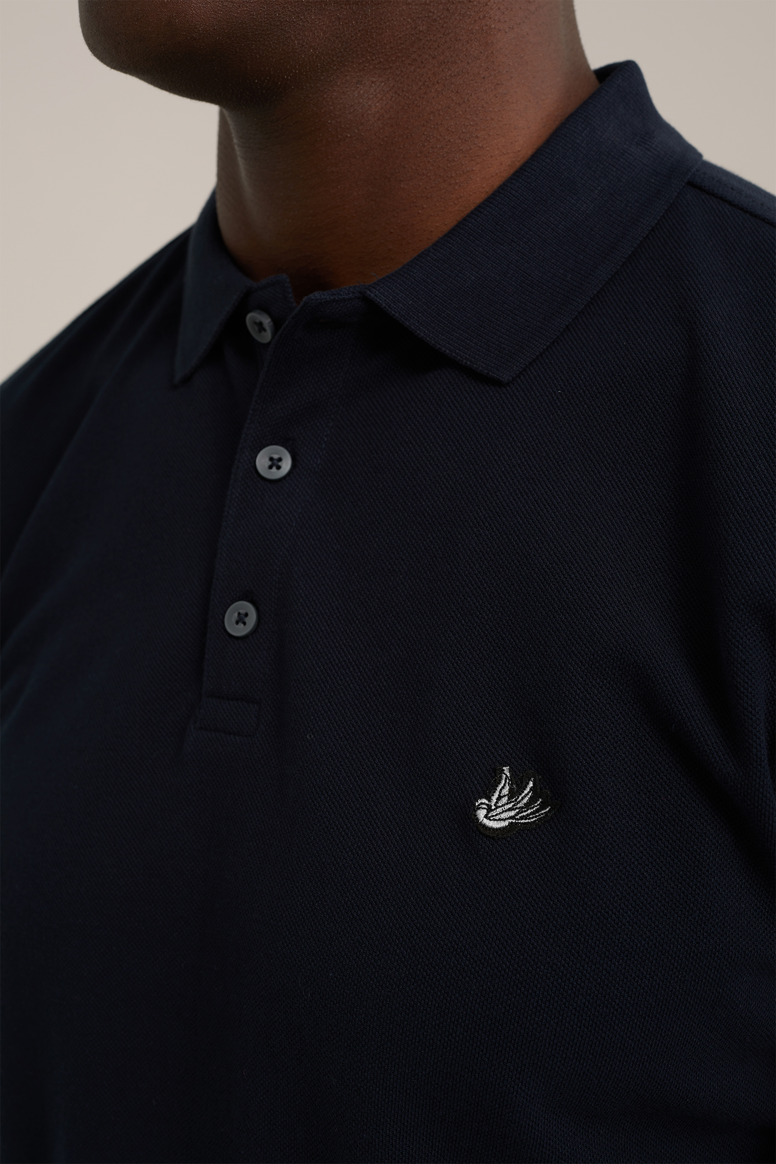 polo met structuur Fundamentals Donkerblauw