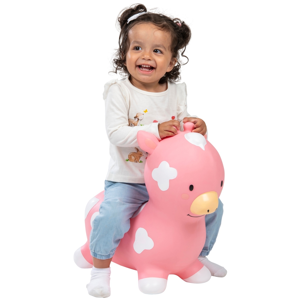 Aufblasbare Kuhhüpfer von Big Steps Play, rosa