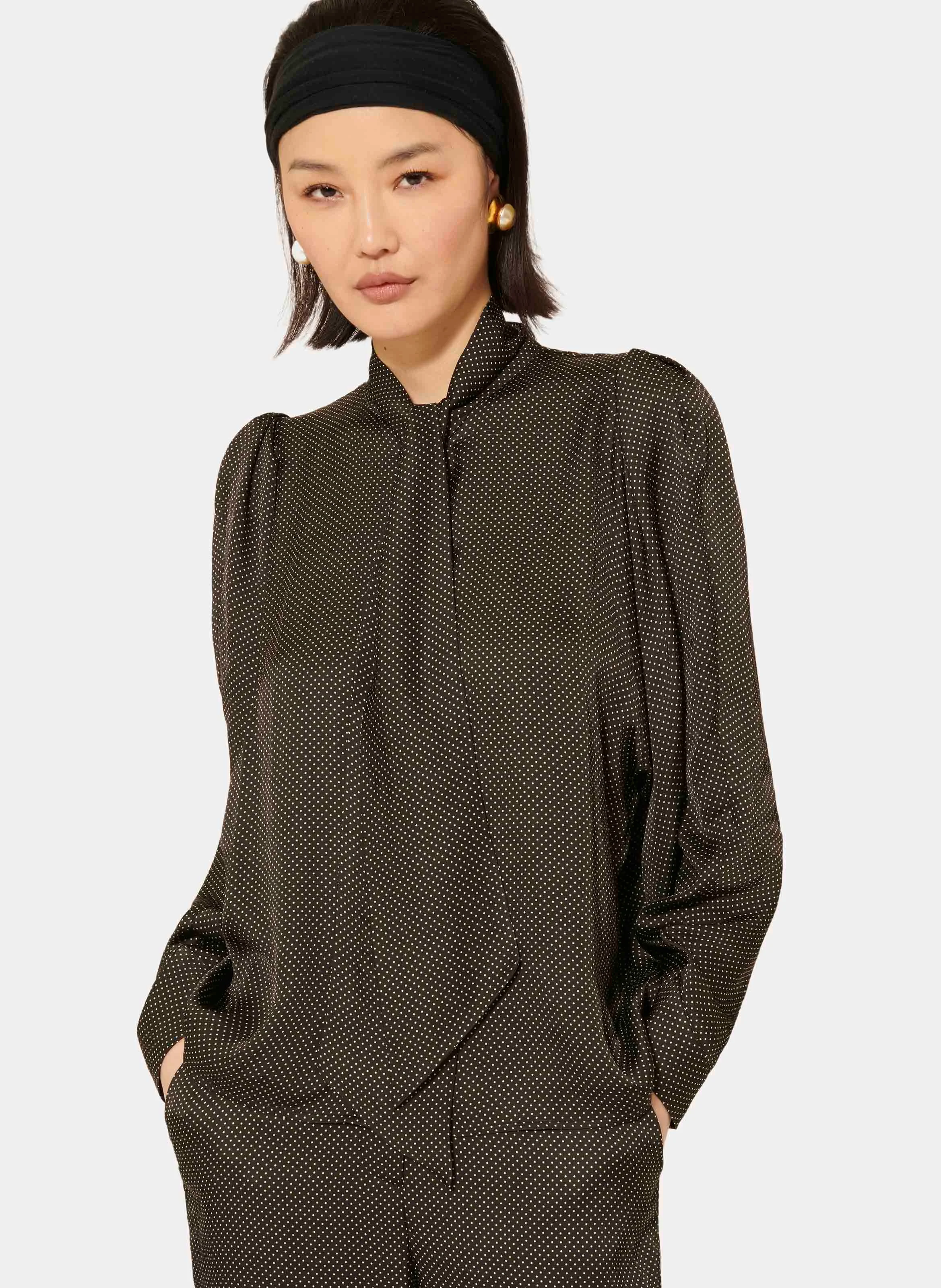 CANDY - Chemise ample imprimée à pois | Noir