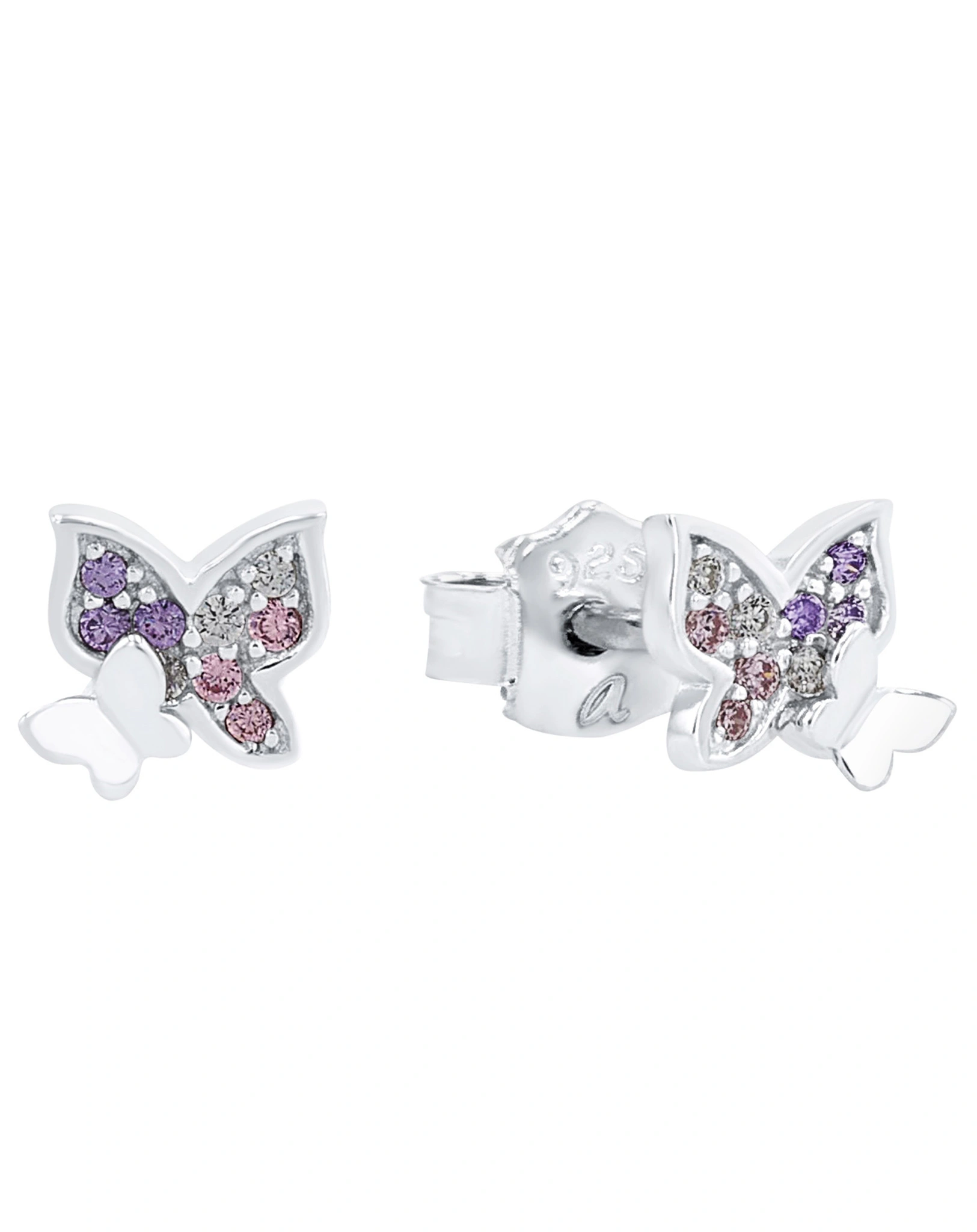 Ohrstecker PRINZESSIN LILLIFEE - SCHMETTERLINGE 925er Silber