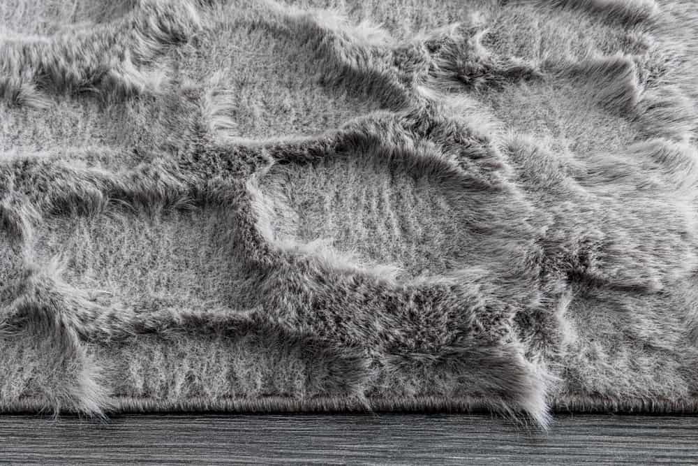 Moderner Teppich DUNE 230x160cm anthrazit Hochflor Indoor-Teppich Hoch-Tief-Effekt Faux-Fur