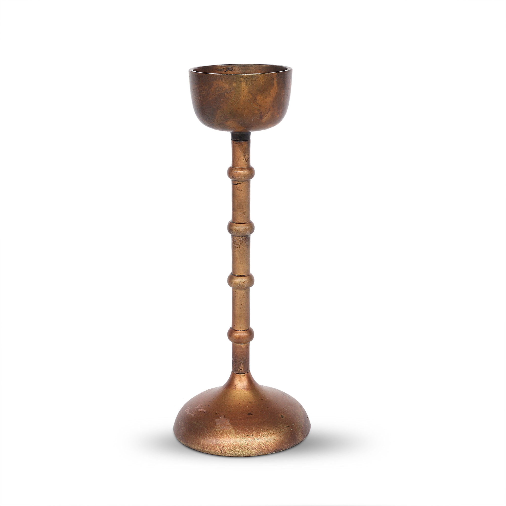 Kerzenständer 'Sartang', antik kupfer, Ø 10 cm, H 26 cm von fischer's lagerhaus