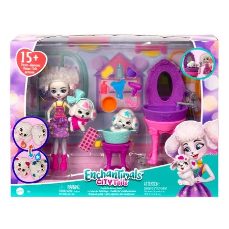 Mattel Enchantimals Pudelwohl Schönheitssalon Spielset mit Farbwechsel
