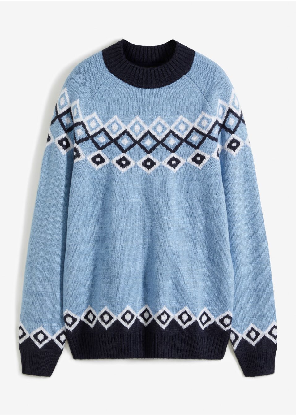 Pull norvégien à col montant en matières recyclées