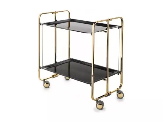 Table roulante pliante BAUHAUS châssis recouvert d'un bain d'or
