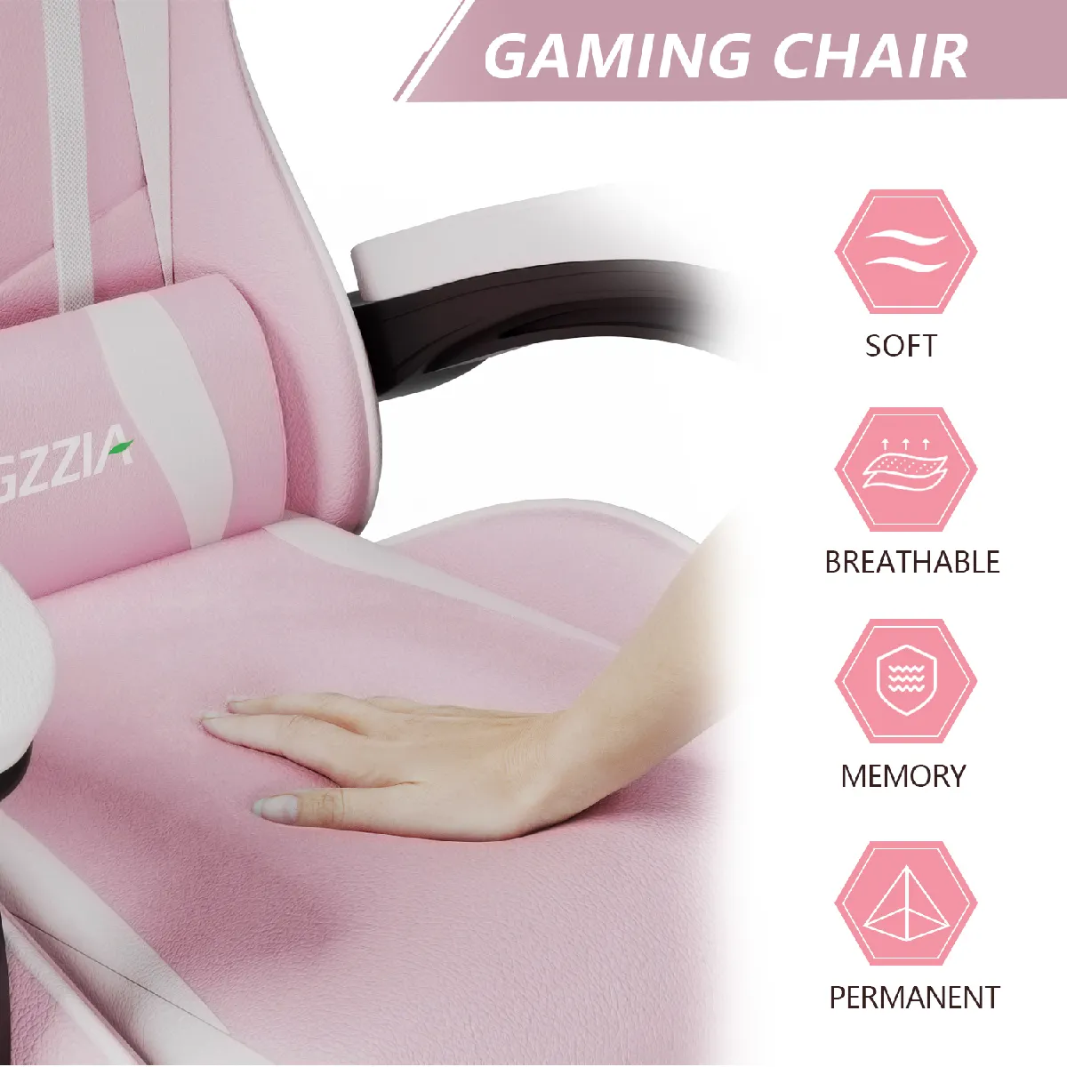 Chaise Gaming Rattantree - Rose Blanc