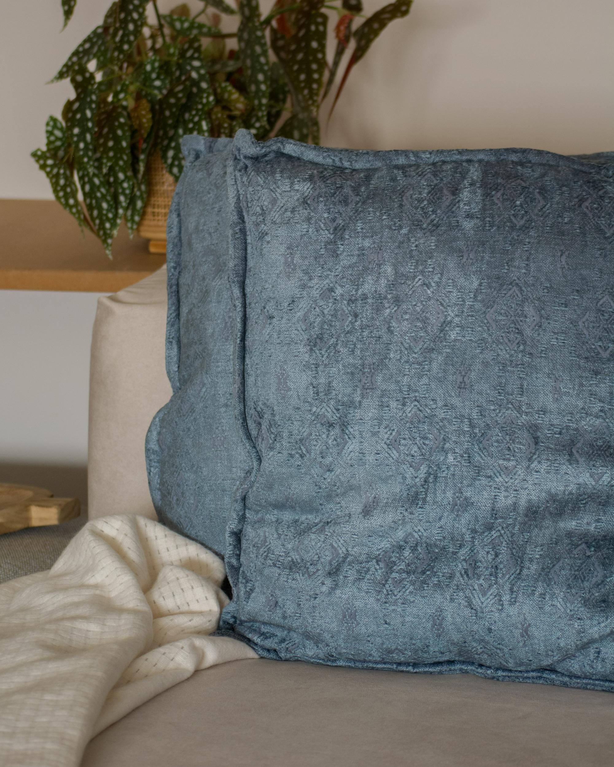 Set van 2 sierkussens VERPIS Katoen 50 x 50 cm Blauw effen